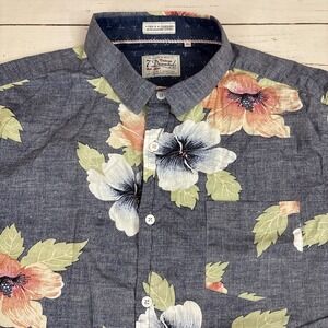 7 Diamonds Mens Shirt Floral XL Cotton Spandex Stretch